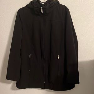 Andrew Marc Water Repellant Hooded Black Jacket Size XL